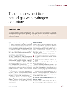 Thermprocess heat from natural gas with hydrogen admixture