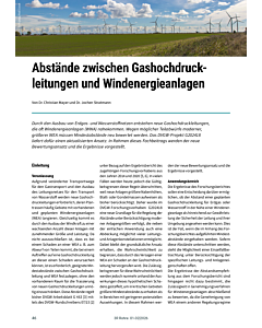 Abstände zwischen Gashochdruckleitungen und Windenergieanlagen