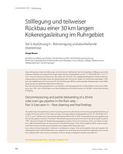 Stilllegung und teilweiser Rückbau einer 30 km langen Kokereigasleitung im Ruhrgebiet