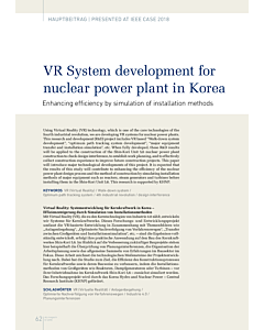 VR System development for nuclear power plant in Korea