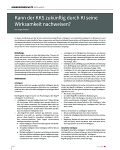 Kann der KKS zukünftig durch KI seine Wirksamkeit nachweisen?