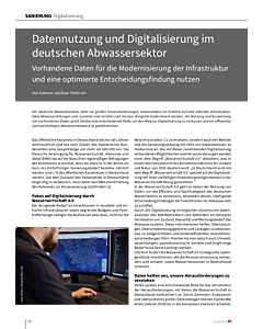 Datennutzung und Digitalisierung im deutschen Abwassersektor