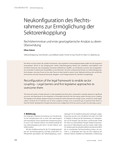 Neukonfiguration des Rechtsrahmens zur Ermöglichung der Sektorenkopplung