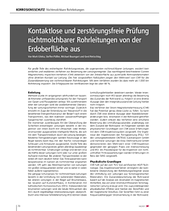 Kontaktlose und zerstörungsfreie Prüfung nichtmolchbarer Rohrleitungen von der Erdoberfläche aus