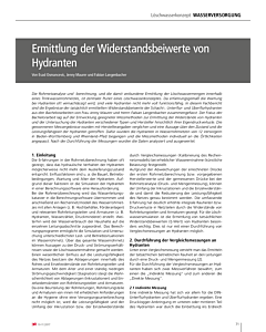 Ermittlung der Widerstandsbeiwerte von Hydranten