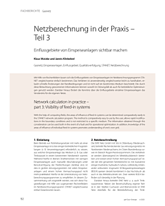 Netzberechnung in der Praxis – Teil 3