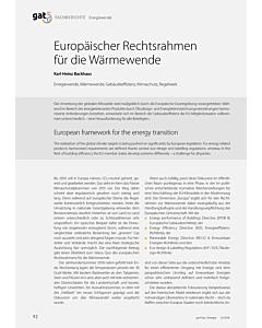 Europäischer Rechtsrahmen für die Wärmewende