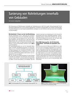 Sanierung von Rohrleitungen innerhalb von Gebäuden