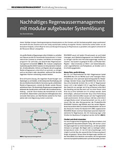 Nachhaltiges Regenwassermanagement mit modular aufgebauter Systemlösung