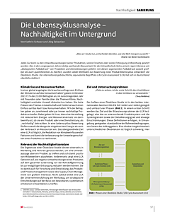 Die Lebenszyklusanalyse – Nachhaltigkeit im Untergrund