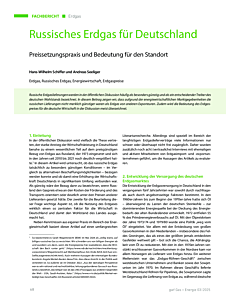 Russisches Erdgas für Deutschland