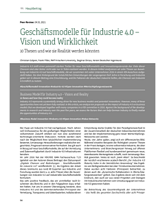 Geschäftsmodelle für Industrie 4.0 – Vision und Wirklichkeit