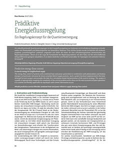 Prädiktive Energieflussregelung