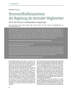 Brennstoffzellensysteme: die Regelung als zentraler Wegbereiter