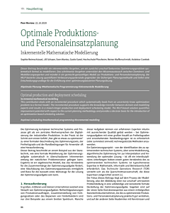 Optimale Produktions- und Personaleinsatzplanung