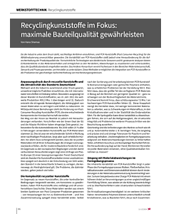 Recyclingkunststoffe im Fokus: maximale Bauteilqualität gewährleisten