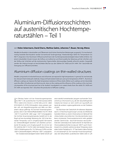 Aluminium-Diffusionsschichten auf austenitischen Hochtemperaturstählen – Teil 1