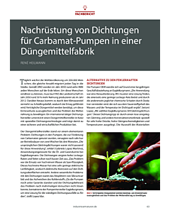 Nachrüstung von Dichtungen für Carbamat-Pumpen in einer Düngemittelfabrik