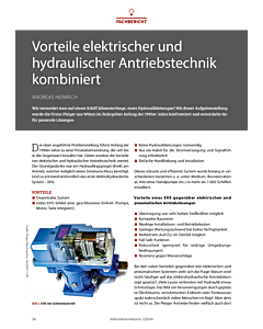 Vorteile elektrischer und hydraulischer Antriebstechnik kombiniert