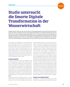 Studie untersucht die Smarte Digitale Transformation in der Wasserwirtschaft