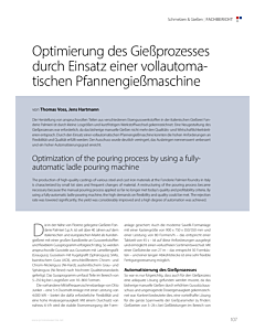 Optimierung des Gießprozesses durch Einsatz einer vollautomatischen Pfannengießmaschine