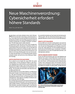 Neue Maschinenverordnung: Cybersicherheit erfordert höhere Standards