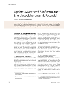 Update „Wasserstoff & Infrastruktur“: Energiespeicherung mit Potenzial