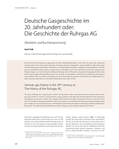 Deutsche Gasgeschichte im 20. Jahrhundert oder: Die Geschichte der Ruhrgas AG