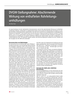 DVGW-Stellungnahme: Abschirmende Wirkung von enthafteten Rohrleitungsumhüllungen
