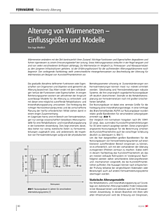 Alterung von Wärmenetzen – Einflussgrößen und Modelle