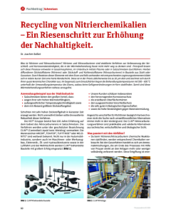Recycling von Nitrierchemikalien – Ein Riesenschritt zur Erhöhung der Nachhaltigkeit.