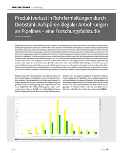 Produktverlust in Rohrfernleitungen durch Diebstahl: Aufspüren illegaler Anbohrungen an Pipelines – eine Forschungsfallstudie