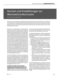 Normen und Empfehlungen zur Wechselstromkorrosion