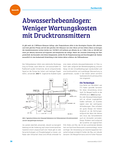 Abwasserhebeanlagen: Weniger Wartungskosten mit Drucktransmittern