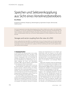 Speicher und Sektorenkopplung aus Sicht eines Verteilnetzbetreibers
