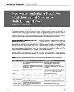Hochwasser und urbane Sturzfluten: Möglichkeiten und Grenzen der Risikokommunikation