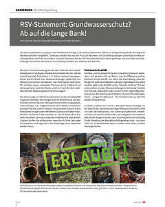 RSV-Statement: Grundwasserschutz? Ab auf die lange Bank!