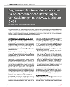 Begrenzung des Anwendungsbereiches für bruchmechanische Bewertungen von Gasleitungen nach DVGW-Merkblatt G 464
