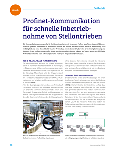 Profinet-Kommunikation für schnelle Inbetrieb-nahme von Stellantrieben