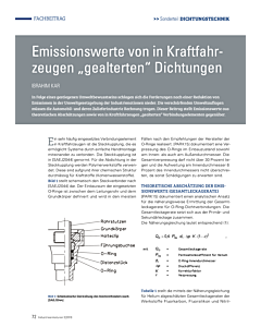 Emissionswerte von in Kraftfahrzeugen „gealterten“ Dichtungen