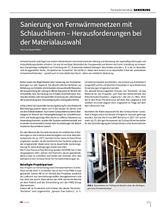 Sanierung von Fernwärmenetzen mit Schlauchlinern – Herausforderungen bei der Materialauswahl