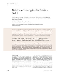 Netzberechnung in der Praxis – Teil 1