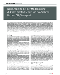 Neue Aspekte bei der Modellierung duktilen Rissfortschritts in Großrohren für den CO2-Transport