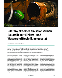 Pilotprojekt einer emissionsarmen Baustelle mit Elektro- und Wasserstofftechnik umgesetzt