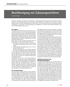 Beschleunigung von Zulassungsverfahren