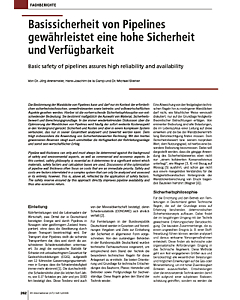 Basissicherheit von Pipelines gewährleistet eine hohe Sicherheit und Verfügbarkeit
