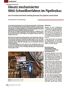 Einsatz mechanisierter MAG-Schweißverfahren im Pipelinebau