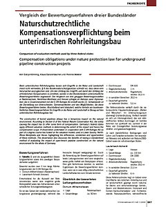 Naturschutzrechtliche Kompensationsverpflichtung beim unterirdischen Rohrleitungsbau