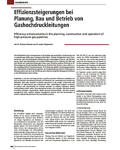 Effizienzsteigerungen bei Planung, Bau und Betrieb von Gashochdruckleitungen