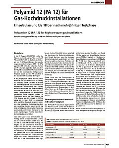 Polyamid 12 (PA 12) für Gas-Hochdruckinstallationen